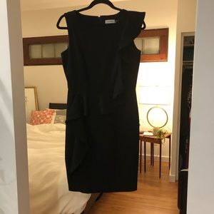 5 for $20! Calvin Klein black peplum dress